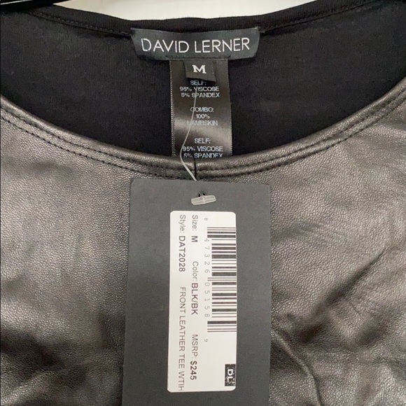 David Lerner Tops - David Lerner front leather tee